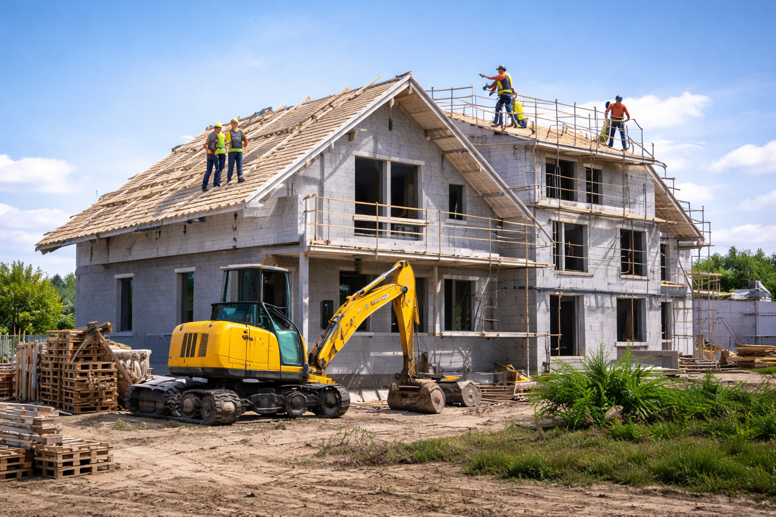 Chantier de construction et rénovation d’une maison par Blue Construction